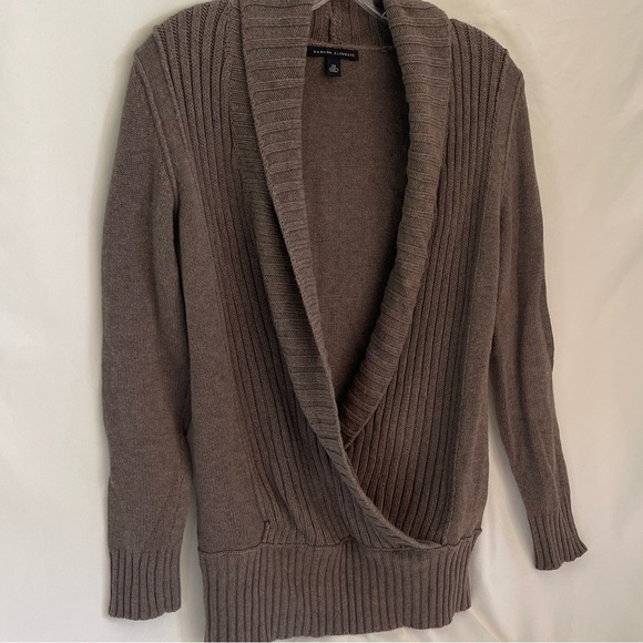 Banana Republic Cross Over knit sweater Brown Size XS - Picture 3 of 11